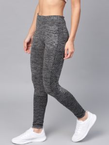 HRX Charcoal Grey Solid Tights
